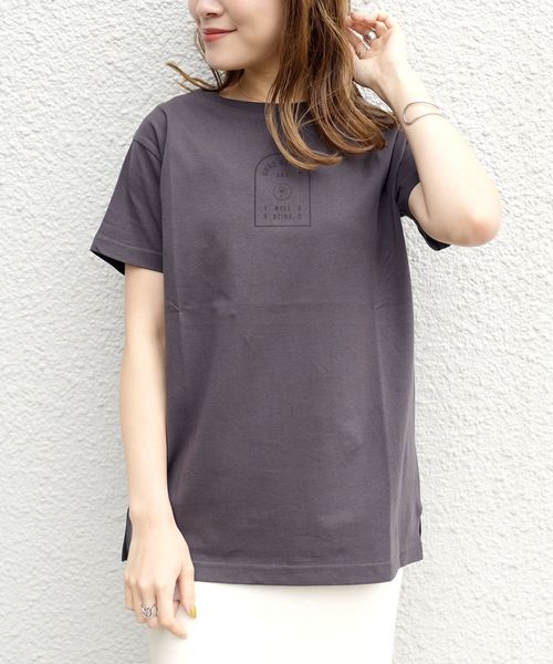 SHIPS(シップス)の「オーガニックロゴTEE(Tシャツ/カットソー・レディース・ベージュ/ホワイト/イエロー/ダークグレー・ONE SIZE)」の3枚目の写真