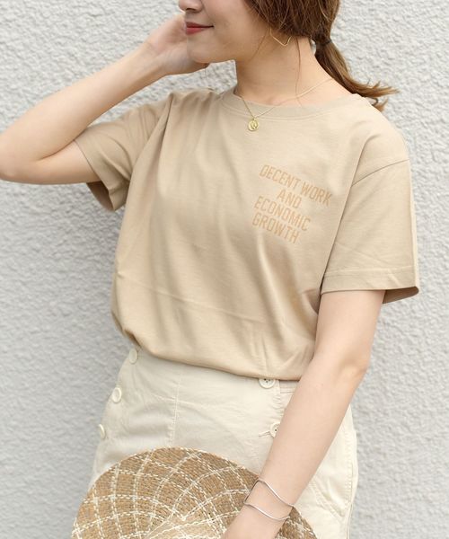 SHIPS(シップス)の「オーガニックロゴTEE(Tシャツ/カットソー・レディース・ベージュ/ホワイト/イエロー/ダークグレー・ONE SIZE)」の18枚目の写真