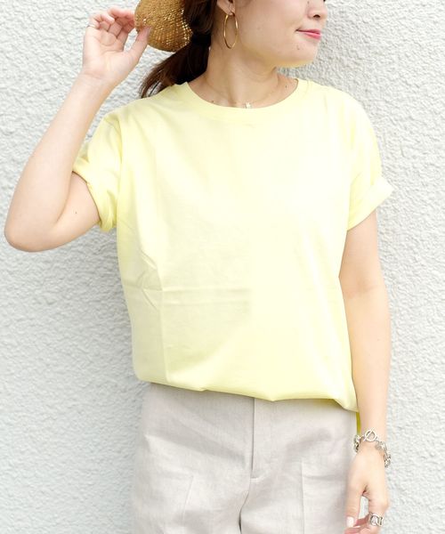 SHIPS(シップス)の「オーガニックロゴTEE(Tシャツ/カットソー・レディース・ベージュ/ホワイト/イエロー/ダークグレー・ONE SIZE)」の12枚目の写真