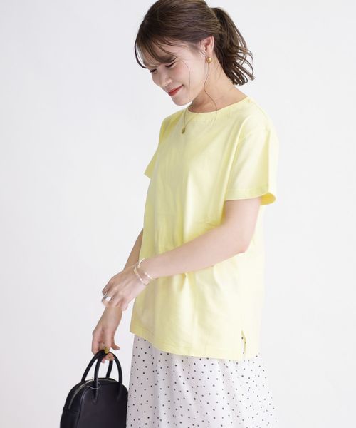 SHIPS(シップス)の「オーガニックロゴTEE(Tシャツ/カットソー・レディース・ベージュ/ホワイト/イエロー/ダークグレー・ONE SIZE)」の9枚目の写真
