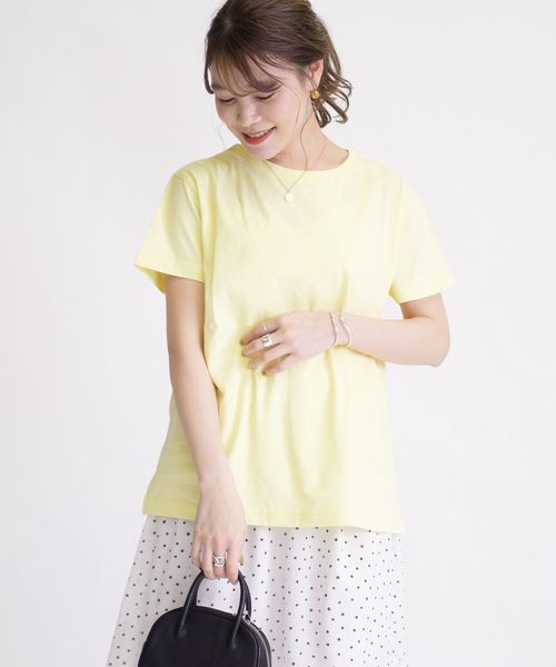 SHIPS(シップス)の「オーガニックロゴTEE(Tシャツ/カットソー・レディース・ベージュ/ホワイト/イエロー/ダークグレー・ONE SIZE)」の8枚目の写真