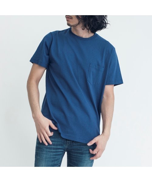 NO ID.（ノーアイディ）の「【NO ID.】C Tenjiku Crew Neck T-Shirt / C 天竺 クルーネック Tシャツ（Tシャツ/カットソー・メンズ・ネイビー/ピンク/ブルー/イエロー/グリーン・1/2）」の3枚目の写真