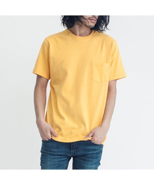 NO ID.（ノーアイディ）の「【NO ID.】C Tenjiku Crew Neck T-Shirt / C 天竺 クルーネック Tシャツ（Tシャツ/カットソー・メンズ・ネイビー/ピンク/ブルー/イエロー/グリーン・1/2）」の5枚目の写真