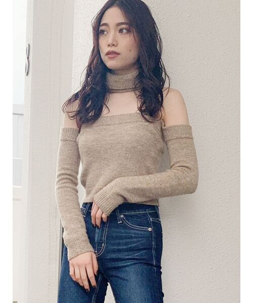 GYDA（ジェイダ）の「2WAYチョーカーベアニット TOPS（ニット/セーター・レディース・グレー/ブラック/ベージュ/ピンク・FREE）」の14枚目の写真