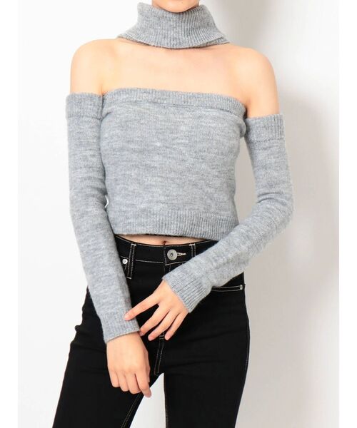 GYDA（ジェイダ）の「2WAYチョーカーベアニット TOPS（ニット/セーター・レディース・グレー/ブラック/ベージュ/ピンク・FREE）」の13枚目の写真