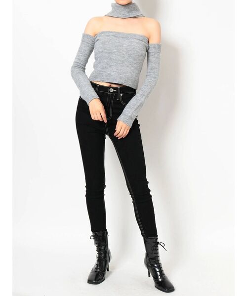 GYDA（ジェイダ）の「2WAYチョーカーベアニット TOPS（ニット/セーター・レディース・グレー/ブラック/ベージュ/ピンク・FREE）」の15枚目の写真