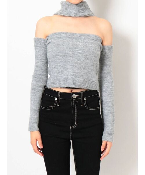 GYDA（ジェイダ）の「2WAYチョーカーベアニット TOPS（ニット/セーター・レディース・グレー/ブラック/ベージュ/ピンク・FREE）」の7枚目の写真