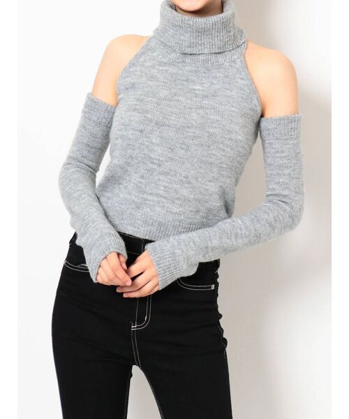 GYDA（ジェイダ）の「2WAYチョーカーベアニット TOPS（ニット/セーター・レディース・グレー/ブラック/ベージュ/ピンク・FREE）」の21枚目の写真