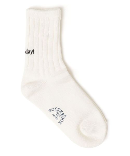 ROSTER SOX(ロスターソックス)の「ROSTER SOX:【別注】have a nice dayソックス(ソックス/靴下・レディース・ライトホワイト/ピンク/ブラック・ONE SIZE)」の2枚目の写真