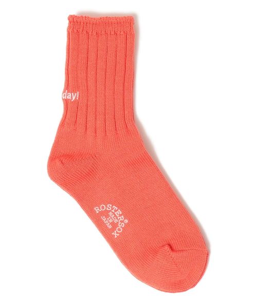 ROSTER SOX(ロスターソックス)の「ROSTER SOX:【別注】have a nice dayソックス(ソックス/靴下・レディース・ライトホワイト/ピンク/ブラック・ONE SIZE)」の1枚目の写真