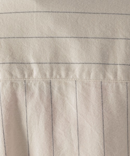 BAYFLOW（ベイフロー）の「ストライプCPOシャツ（シャツ/ブラウス・メンズ・ベージュ/ネイビー/オフホワイト・SMALL/MEDIUM/LARGE）」の19枚目の写真