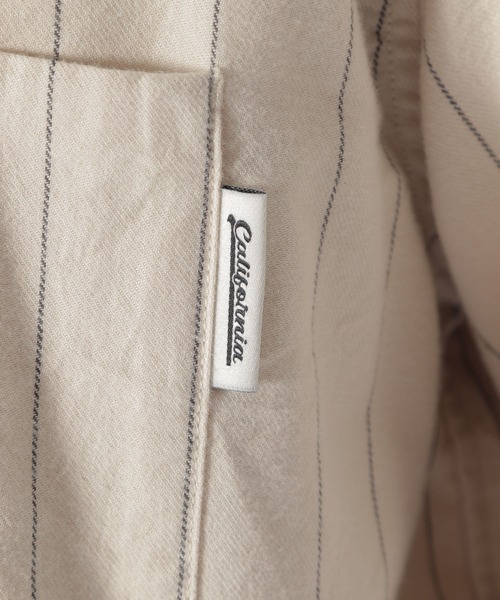 BAYFLOW（ベイフロー）の「ストライプCPOシャツ（シャツ/ブラウス・メンズ・ベージュ/ネイビー/オフホワイト・SMALL/MEDIUM/LARGE）」の14枚目の写真