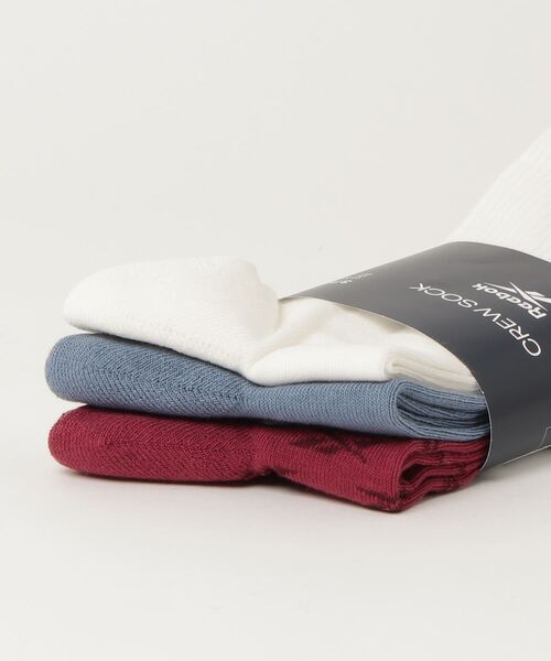 Reebok（リーボック）の「クラシックス フォールドオーバー クルー ソックス 3足組 / Classics Fold-Over Crew Socks 3 Pairs（ソックス/靴下・メンズ・ブラック/ホワイト×ブルー/ピンク/ネイビー/アイボリー/ホワイト×グリーン/ホワイト/イエロー・X-LARGE/LARGE/MEDIUM/SMALL）」の15枚目の写真