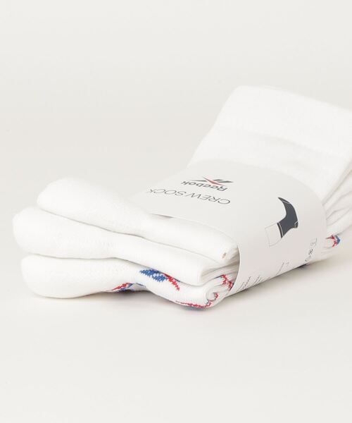 Reebok（リーボック）の「クラシックス フォールドオーバー クルー ソックス 3足組 / Classics Fold-Over Crew Socks 3 Pairs（ソックス/靴下・メンズ・ブラック/ホワイト×ブルー/ピンク/ネイビー/アイボリー/ホワイト×グリーン/ホワイト/イエロー・X-LARGE/LARGE/MEDIUM/SMALL）」の18枚目の写真