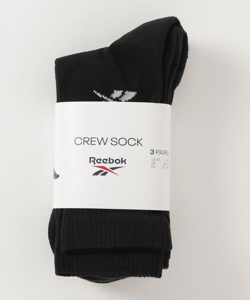 Reebok（リーボック）の「クラシックス フォールドオーバー クルー ソックス 3足組 / Classics Fold-Over Crew Socks 3 Pairs（ソックス/靴下・メンズ・ブラック/ホワイト×ブルー/ピンク/ネイビー/アイボリー/ホワイト×グリーン/ホワイト/イエロー・X-LARGE/LARGE/MEDIUM/SMALL）」の12枚目の写真
