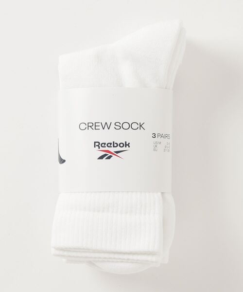 Reebok（リーボック）の「クラシックス フォールドオーバー クルー ソックス 3足組 / Classics Fold-Over Crew Socks 3 Pairs（ソックス/靴下・メンズ・ブラック/ホワイト×ブルー/ピンク/ネイビー/アイボリー/ホワイト×グリーン/ホワイト/イエロー・X-LARGE/LARGE/MEDIUM/SMALL）」の13枚目の写真
