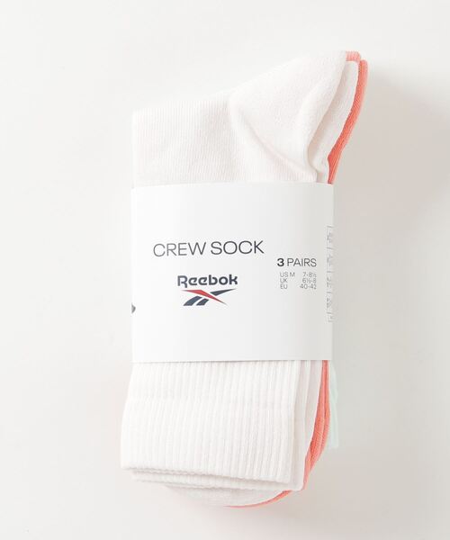 Reebok（リーボック）の「クラシックス フォールドオーバー クルー ソックス 3足組 / Classics Fold-Over Crew Socks 3 Pairs（ソックス/靴下・メンズ・ブラック/ホワイト×ブルー/ピンク/ネイビー/アイボリー/ホワイト×グリーン/ホワイト/イエロー・X-LARGE/LARGE/MEDIUM/SMALL）」の16枚目の写真