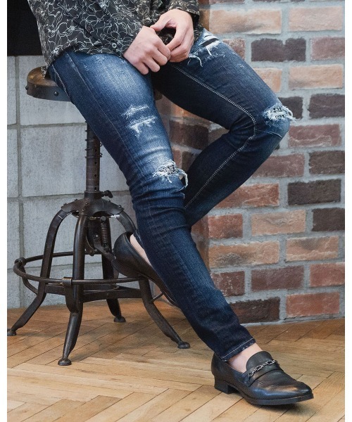 Gostar De Fuga リメイク加工スキニーデニムパンツ Gostar De Fuga リメイク加工スキニーデニムパンツ