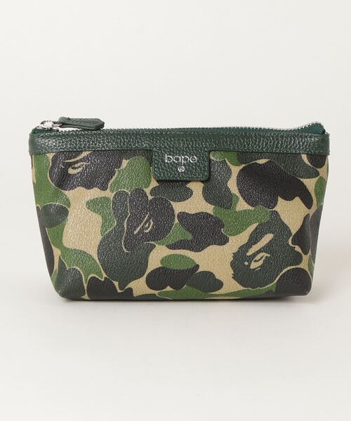 A Bathing Ape グリーンカモ柄ポーチ2個セット a bathing ape ポーチ 2個セット 日本製 グリーン系の迷彩柄（w