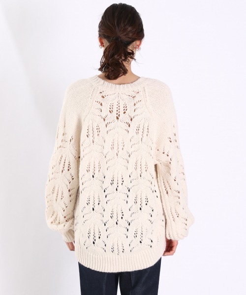 LOWRYS FARM(ローリーズファーム)の「スカシユルニットLS 930630(ニット/セーター・レディース・イエロー/アイボリー/グリーン・FREE)」の4枚目の写真