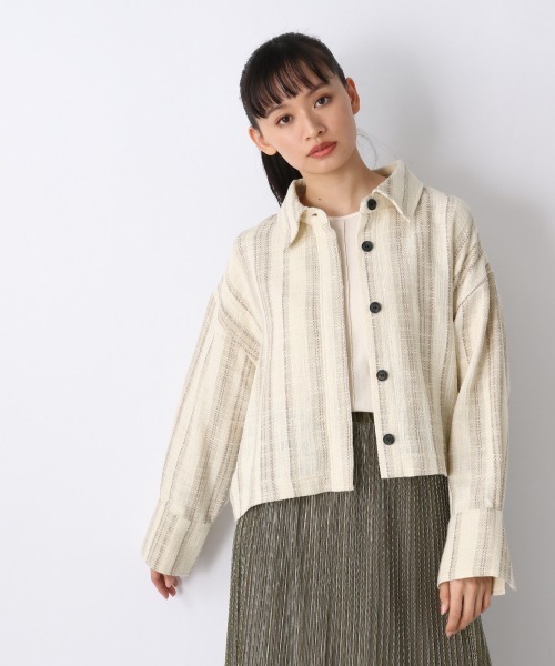 JEANASIS - saさん専用★JEANASIS★ツイードショートオーバーシャツ JEANASIS（ジーナシス）の「ツイードショートオーバーシャツ