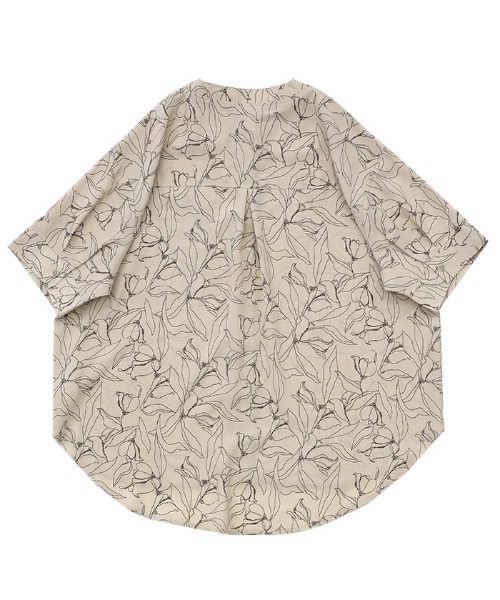 select MOCA（セレクトモカ）の「2021 SS スタンドカラー花柄ルーズシャツ（シャツ/ブラウス・レディース・ブラック/ライトベージュ/グレイッシュベージュ・FREE）」の5枚目の写真