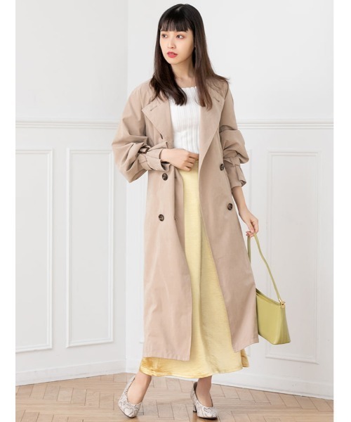 fifth(フィフス)の「【スタイリストプロデュース】ノーカラーボリュームスリーブコート(トレンチコート・レディース・ベージュ/ブルー系その他・SMALL/MEDIUM)」の3枚目の写真