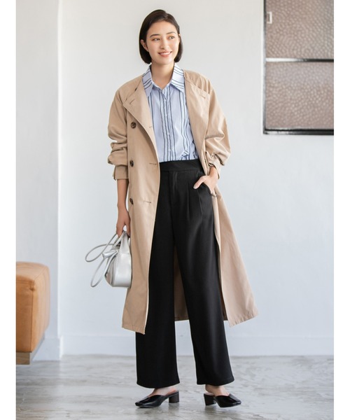 fifth(フィフス)の「【スタイリストプロデュース】ノーカラーボリュームスリーブコート(トレンチコート・レディース・ベージュ/ブルー系その他・SMALL/MEDIUM)」の14枚目の写真