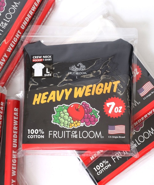 FRUIT OF THE LOOM(フルーツオブザルーム)の「FRUIT OF THE LOOM/フルーツオブザルーム HEAVY WEIGHT/ヘビーウェイト 無地 クルーネック ポケット 半袖Tシャツ/1P パックT/レディース メンズ(Tシャツ/カットソー・メンズ・ホワイト/ブラック・S/M/L/XL)」の4枚目の写真