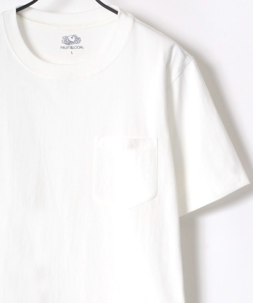FRUIT OF THE LOOM(フルーツオブザルーム)の「FRUIT OF THE LOOM/フルーツオブザルーム HEAVY WEIGHT/ヘビーウェイト 無地 クルーネック ポケット 半袖Tシャツ/1P パックT/レディース メンズ(Tシャツ/カットソー・メンズ・ホワイト/ブラック・S/M/L/XL)」の5枚目の写真