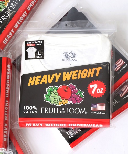 FRUIT OF THE LOOM(フルーツオブザルーム)の「FRUIT OF THE LOOM/フルーツオブザルーム HEAVY WEIGHT/ヘビーウェイト 無地 クルーネック ポケット 半袖Tシャツ/1P パックT/レディース メンズ(Tシャツ/カットソー・メンズ・ホワイト/ブラック・S/M/L/XL)」の3枚目の写真