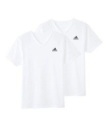 adidas（アディダス）の「adidas/アディダス ワンポイントロゴ VネックTシャツ 2枚組（インナーウェア/肌着）」