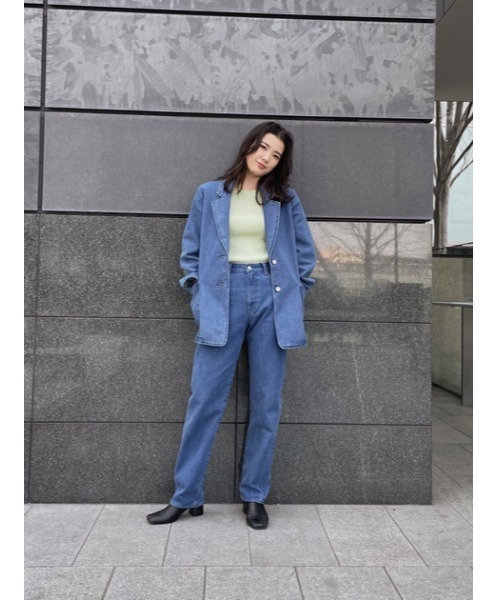 MOUSSY（マウジー）の「HW JEANE TAPERED（デニムパンツ・レディース・ワンウォッシュ/ライトブルー・0/1/2）」の8枚目の写真