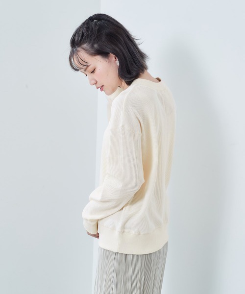 cepo(セポ)の「ワッフルキリカエロンTee(Tシャツ/カットソー・レディース・チャコールグレー/ミント/オフホワイト・M)」の6枚目の写真