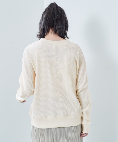 cepo(セポ)の「ワッフルキリカエロンTee(Tシャツ/カットソー・レディース・チャコールグレー/ミント/オフホワイト・M)」の8枚目の写真