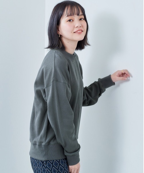 cepo(セポ)の「ワッフルキリカエロンTee(Tシャツ/カットソー・レディース・チャコールグレー/ミント/オフホワイト・M)」の11枚目の写真