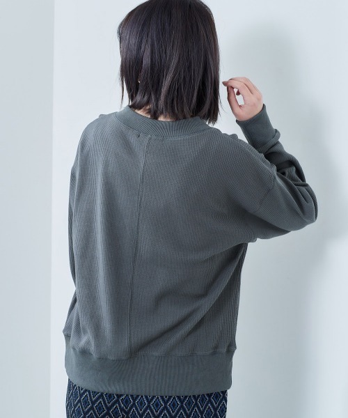 cepo(セポ)の「ワッフルキリカエロンTee(Tシャツ/カットソー・レディース・チャコールグレー/ミント/オフホワイト・M)」の4枚目の写真