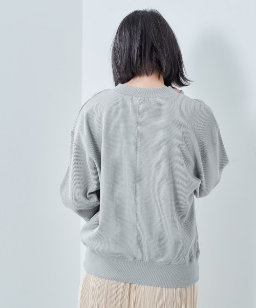 cepo(セポ)の「ワッフルキリカエロンTee(Tシャツ/カットソー・レディース・チャコールグレー/ミント/オフホワイト・M)」の5枚目の写真