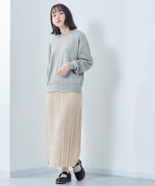 cepo(セポ)の「ワッフルキリカエロンTee(Tシャツ/カットソー・レディース・チャコールグレー/ミント/オフホワイト・M)」の7枚目の写真