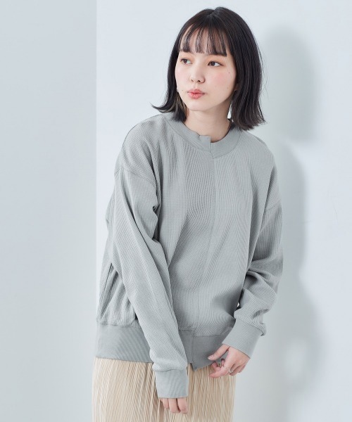 cepo(セポ)の「ワッフルキリカエロンTee(Tシャツ/カットソー・レディース・チャコールグレー/ミント/オフホワイト・M)」の10枚目の写真