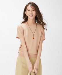 【洗える】レーヨンストレッチバックボタン ニット
