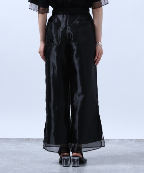 HARE（ハレ）の「リバーシブルシアーレイヤードパンツ(HARE)（スラックス・レディース・ブラック/イエロー・FREE）」の14枚目の写真