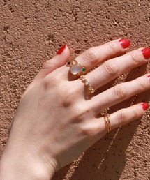 【Pondichery/ポンディシェリ 】 Rectangle bezel brass リング◆