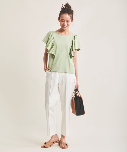 The Virgnia（ザ ヴァージニア）の「フレアスリーブカットソー（Tシャツ/カットソー・レディース・ライトグリーン/オフホワイト・FREE）」の3枚目の写真