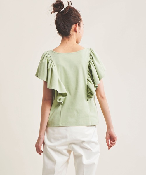 The Virgnia（ザ ヴァージニア）の「フレアスリーブカットソー（Tシャツ/カットソー・レディース・ライトグリーン/オフホワイト・FREE）」の7枚目の写真