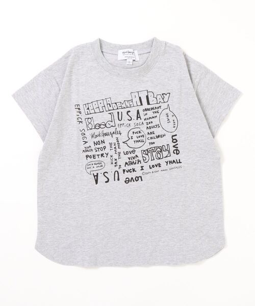 Mark Gonzales（マーク・ゴンザレス）の「MIX IT UP  ラウンドBIGTシャツ（Tシャツ/カットソー・キッズ・グレー/ブラック・M/L/S）」の2枚目の写真