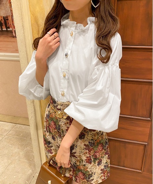 apres jour(アプレジュール)の「イロイロボタンフリルハイネックブラウス【ZOZOTOWN限定アイテム】(シャツ/ブラウス・レディース・アイボリー/オフホワイト/ピンクベージュ・フリー/X-LARGE)」の4枚目の写真