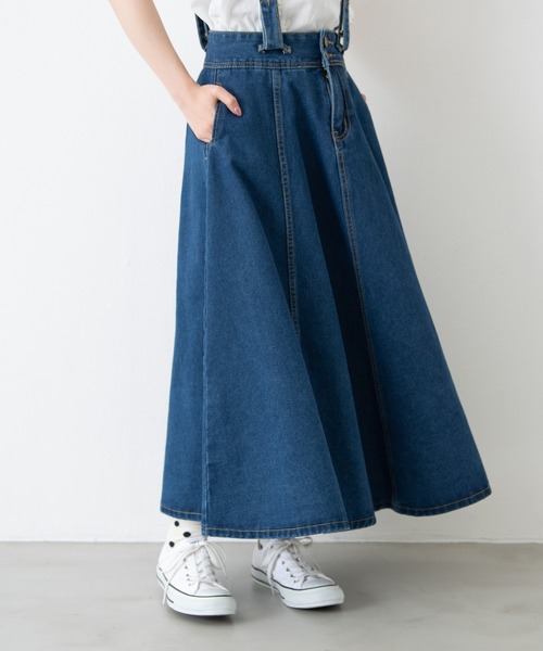 MERLOT(メルロー)の「サスペンダー付きデニムスカート(デニムスカート・レディース・インディゴブルー・MEDIUM)」の18枚目の写真