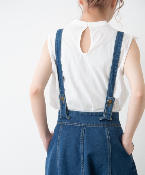 MERLOT(メルロー)の「サスペンダー付きデニムスカート(デニムスカート・レディース・インディゴブルー・MEDIUM)」の6枚目の写真
