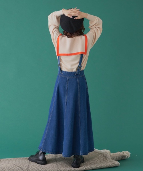 MERLOT(メルロー)の「サスペンダー付きデニムスカート(デニムスカート・レディース・インディゴブルー・MEDIUM)」の22枚目の写真